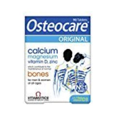 Close-up of Osteocare tablets for daily supplementation