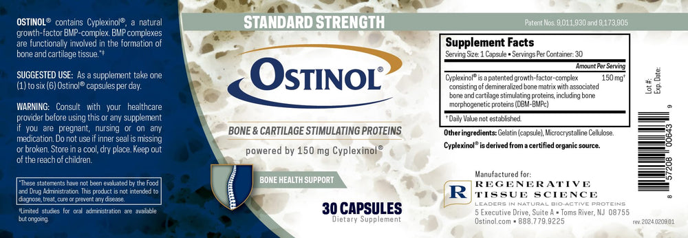 Made in USA Ostinol packaging label