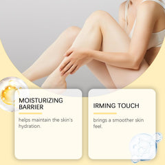 OUKPANE Champagne Lift Body Creme application on arm demonstrates quick absorption.