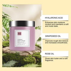 OUKPANE Champagne Lift Body Creme texture swatch highlights rich, non-greasy hydration.