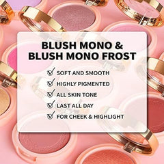 OULAC Blush Powder Mauve provides waterproof and sweat-proof wear for long-lasting color.
