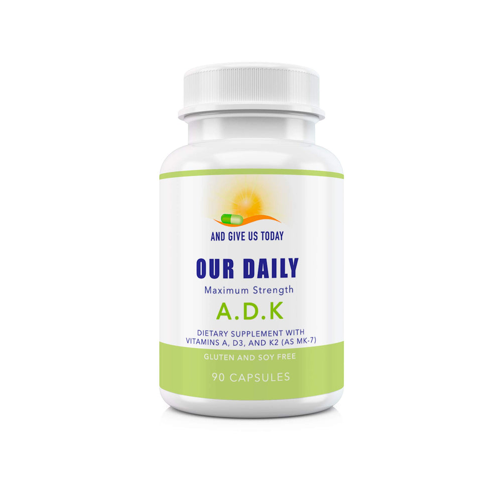 180-count packaging for Our Daily Vites ADK supplement