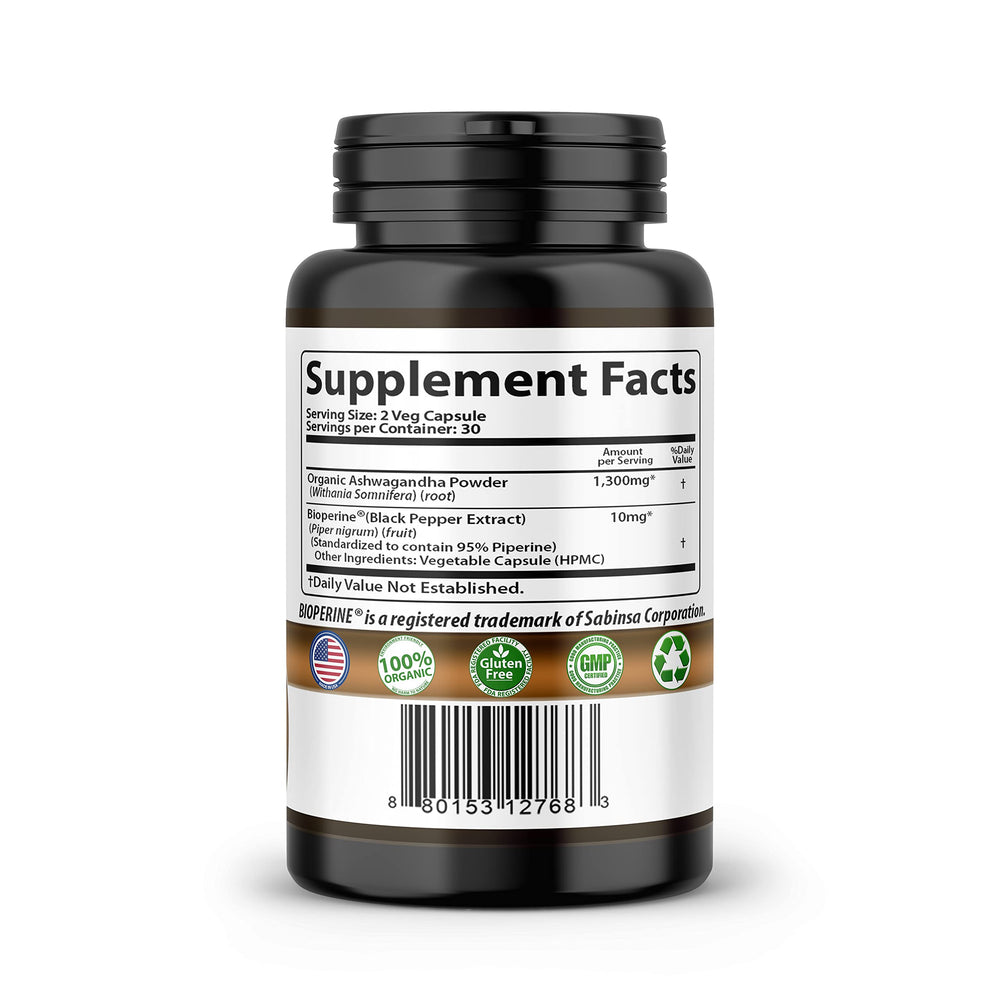 Outer packaging box for Ashwagandha Capsules with Black Pepper