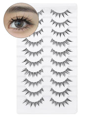 Outopen Fox Eye Manga Lashes pack with 10 pairs for versatile looks.