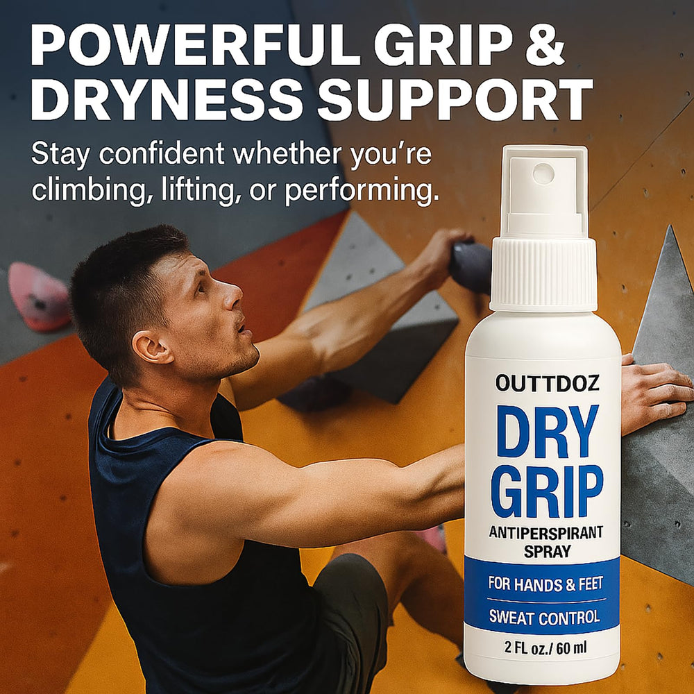 OUTTDOZ DryGrip climbing grip-enhancer used on holds to improve control.
