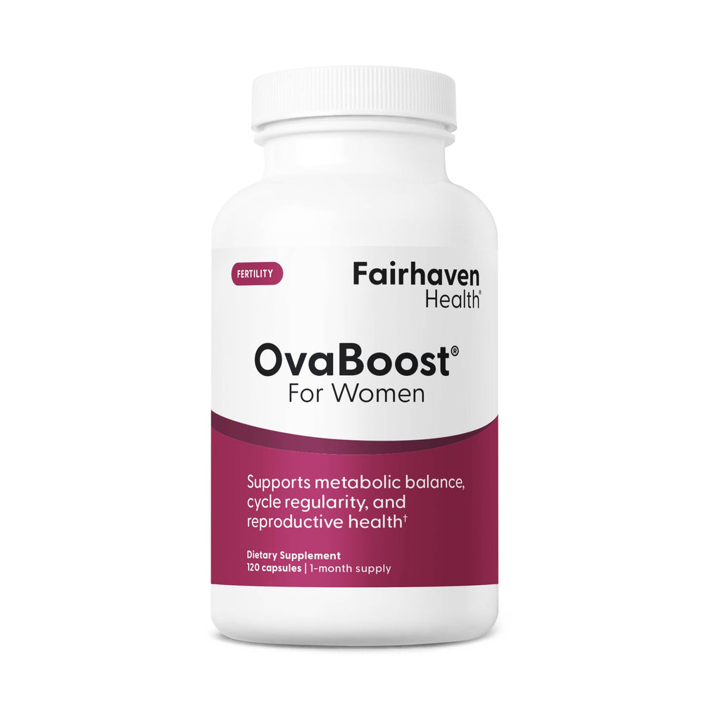 OvaBoost product hero image featuring the bottle