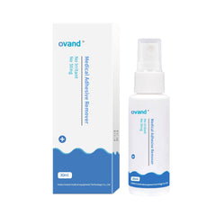 ovand medical adhesive remover spray bottle shows easy, travel-friendly use for gentle adhesive removal.