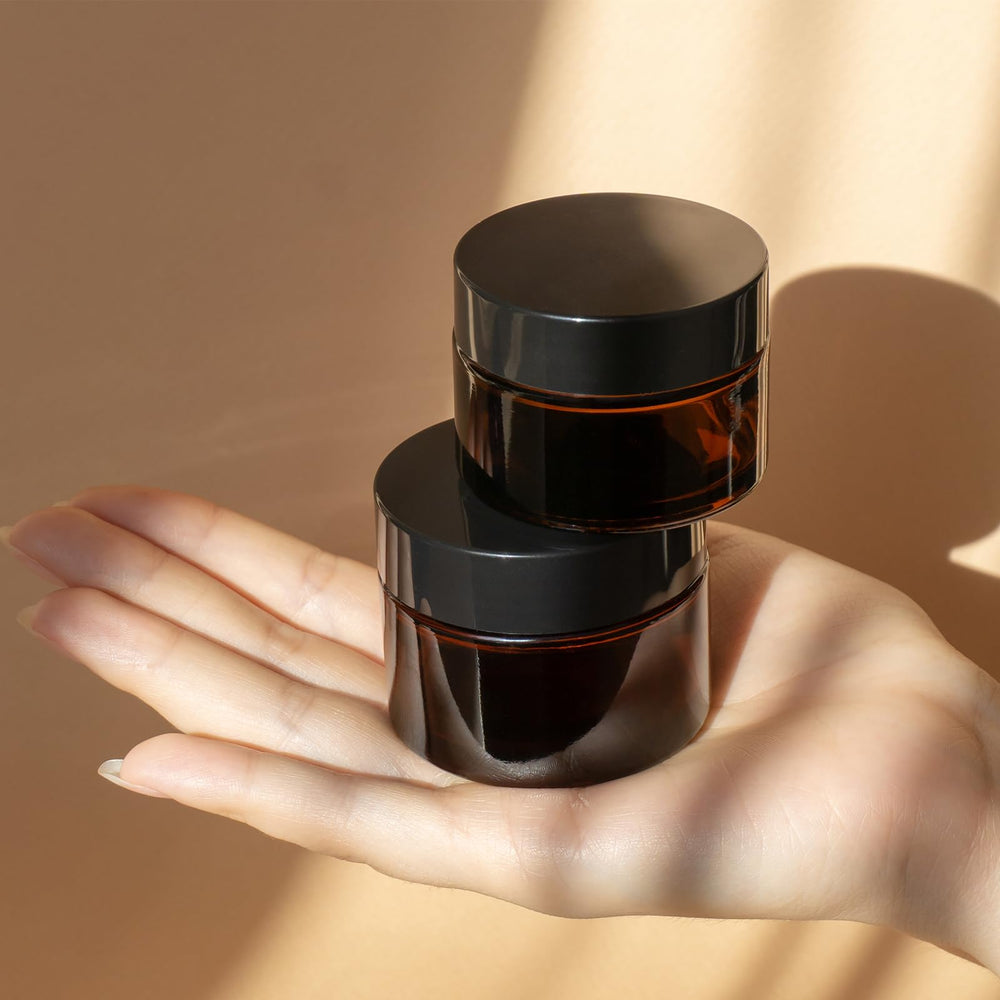 OverNews empty cosmetic container lid, leak-proof black cap for travel.