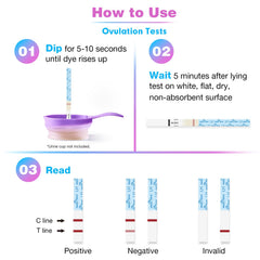 Ovulation test strip result window showing lines