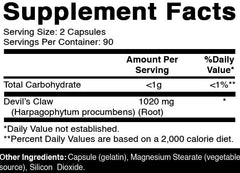 180 capsules bottle of Oxify Devils Claw