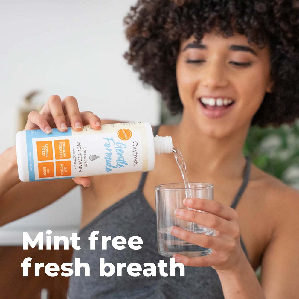 Alcohol-free mouthwash protecting teeth and gums