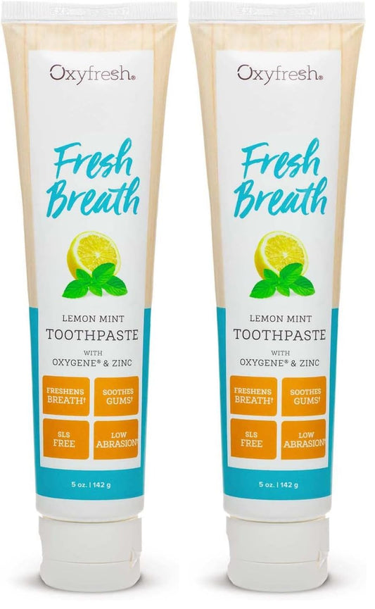 Oxyfresh Lemon Mint Fresh Breath Toothpaste - 5oz tube front view