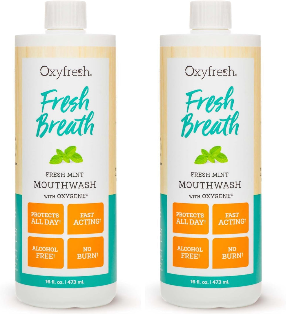Oxyfresh Fresh Breath Mint Mouthwash bottle – front view