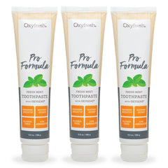 Box and three tubes of Oxyfresh Pro Formula Fresh Mint Toothpaste (3-pack)