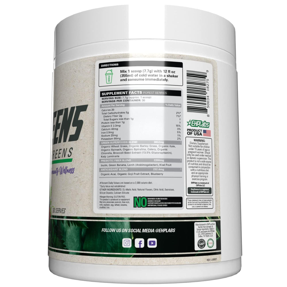 OxyGreens Forest Berries ingredients image – spirulina and chlorella