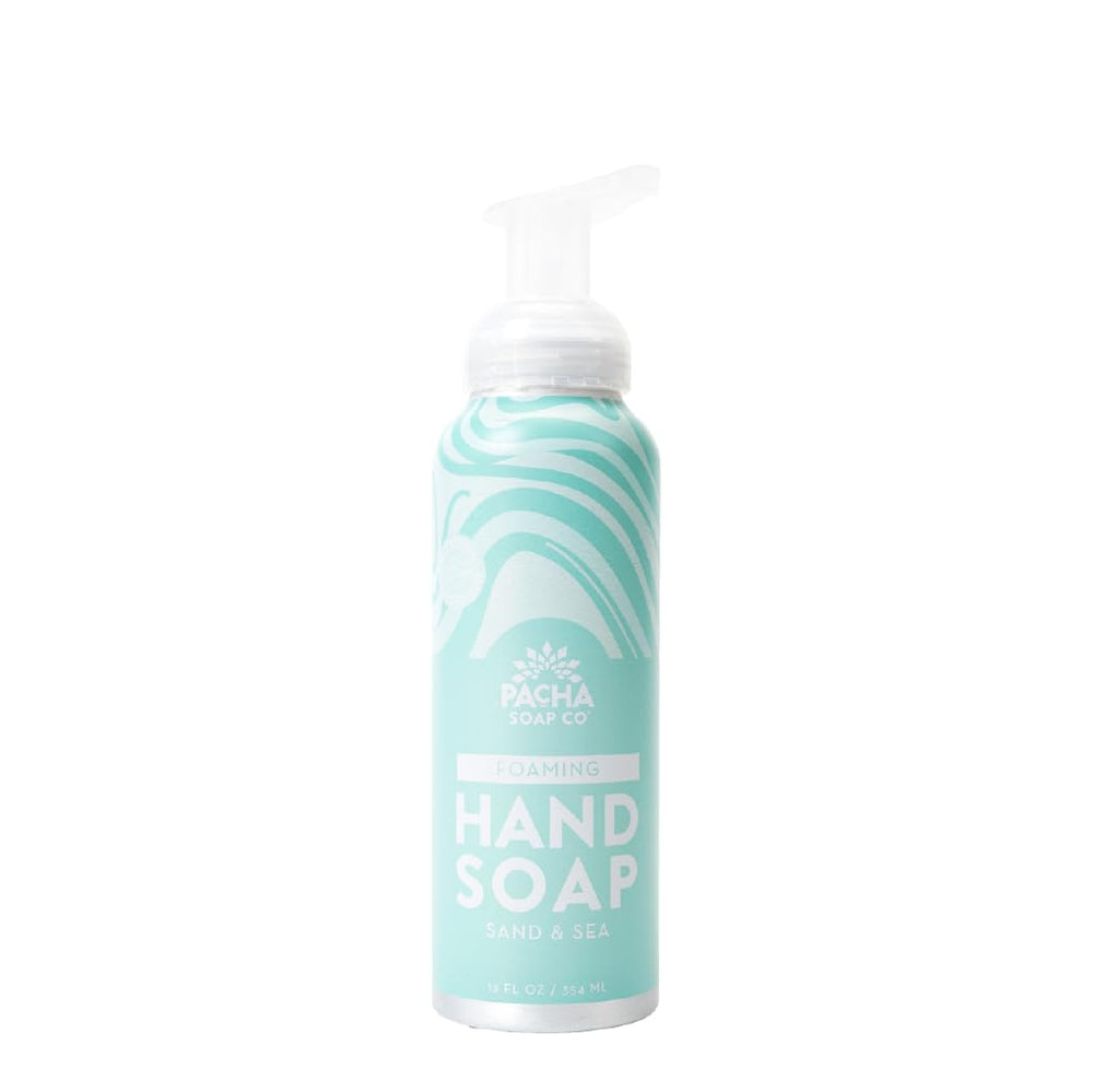 Pacha Soap Co Sand & Sea Foaming Hand Soap for daily cleansing with a coastal scent.