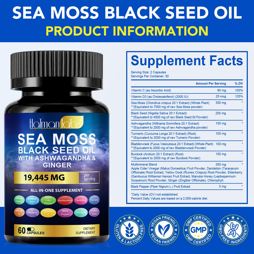 Packaging bottle for Sea Moss supplement