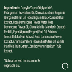 Product packaging showing label and bottle