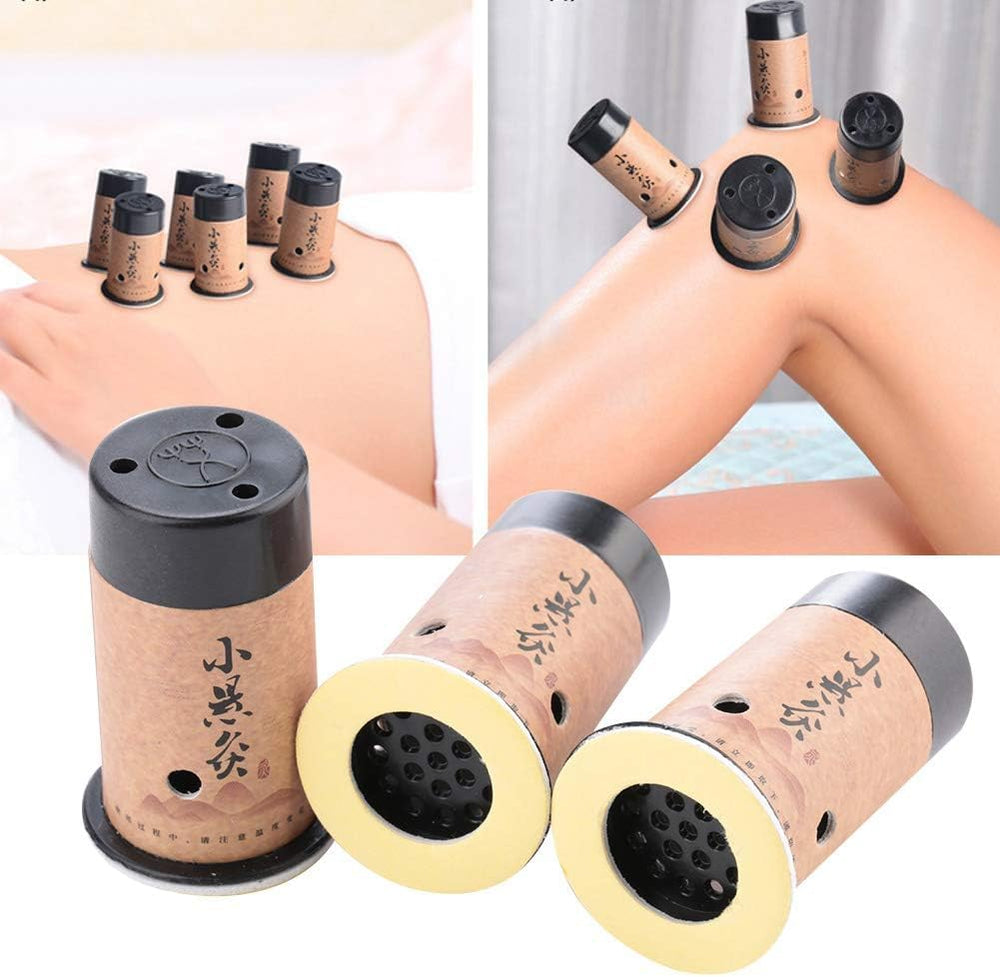 Illustration of pain and stress relief through moxibustion