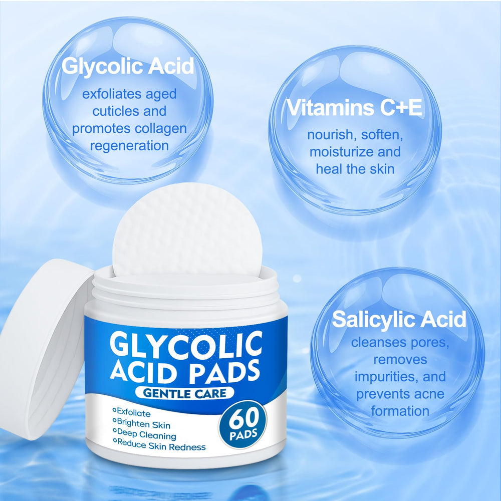 Paistely Glycolic Pads before-after view; pores clearer over time