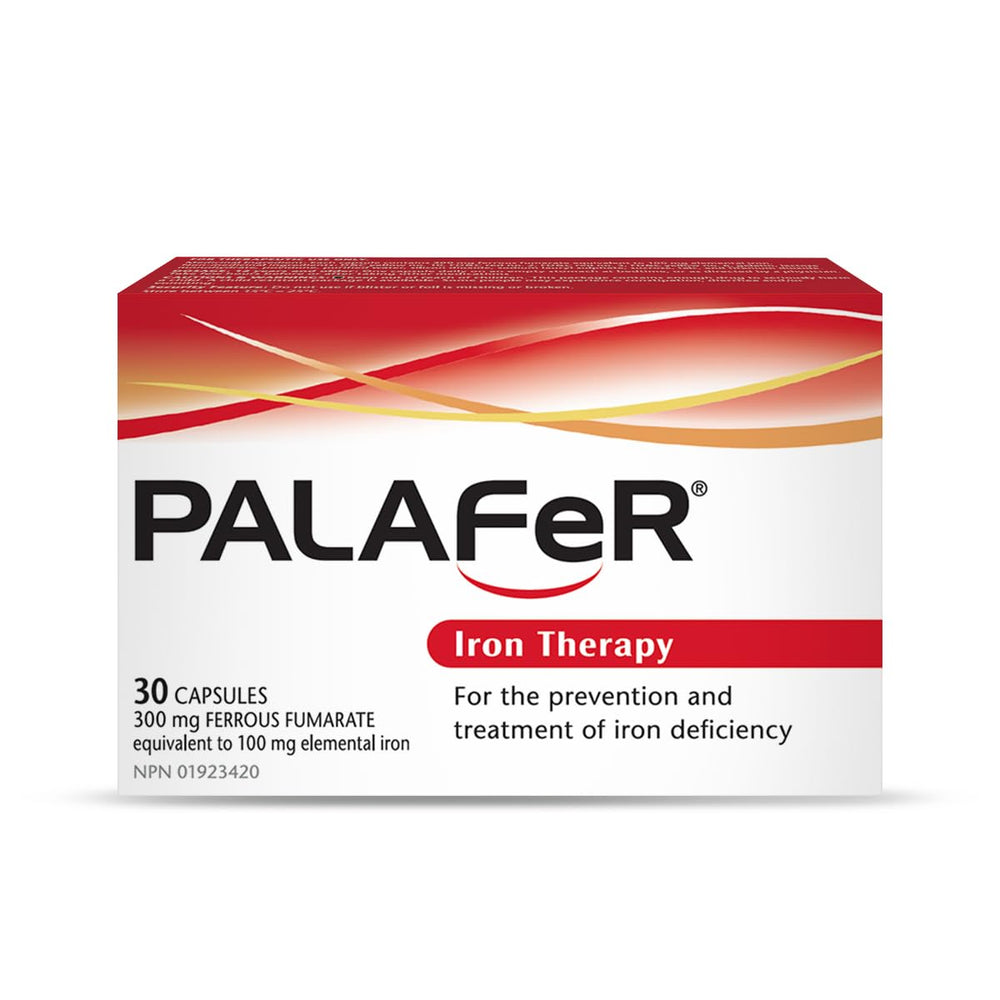 PalaFeR Iron Therapy bottle with capsules - front view
