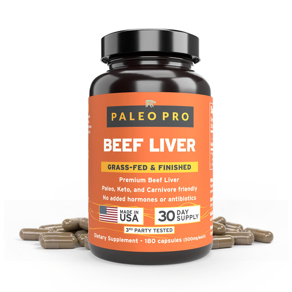 Paleo Pro Liver Gold bottle and label on white background