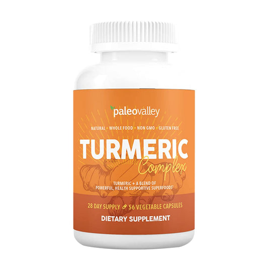 Paleovalley Organic Turmeric Complex bottle front label