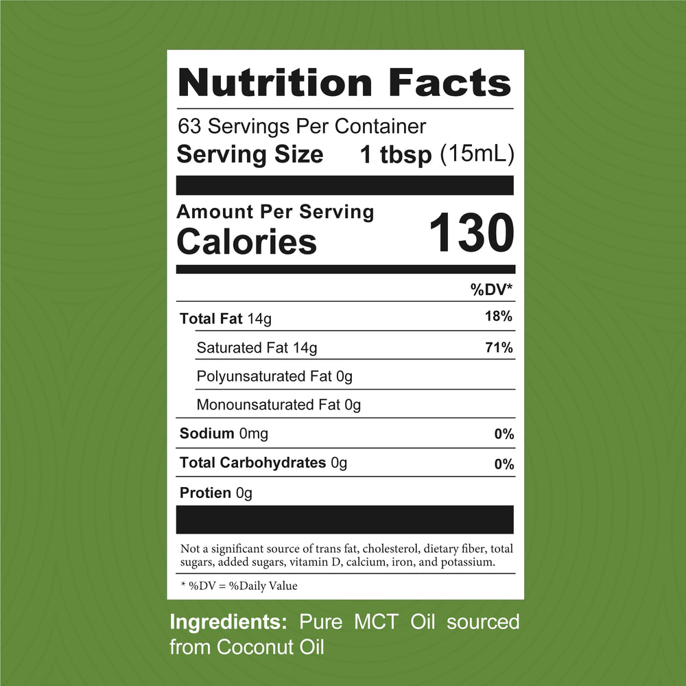 Palm-free vegan keto-friendly MCT oil packaging