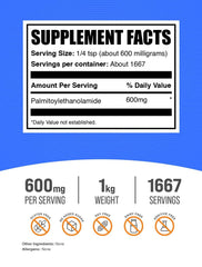 Palmitoylethanolamide powder 1kg packaging with label