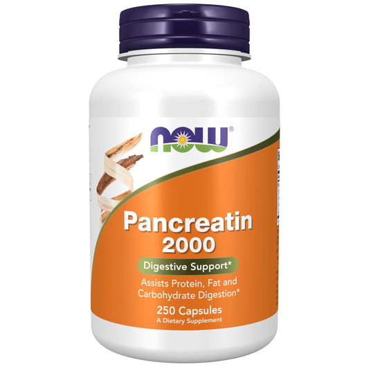 NOW Foods Pancreatin 2000 bottle label