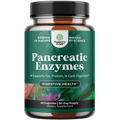 Pancreatin Digestive Enzymes bottle with 60-count label