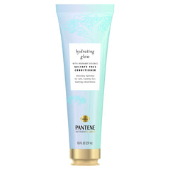 Pantene Hydrating Glow conditioner bottle delivering hydrated, healthy-looking hair.