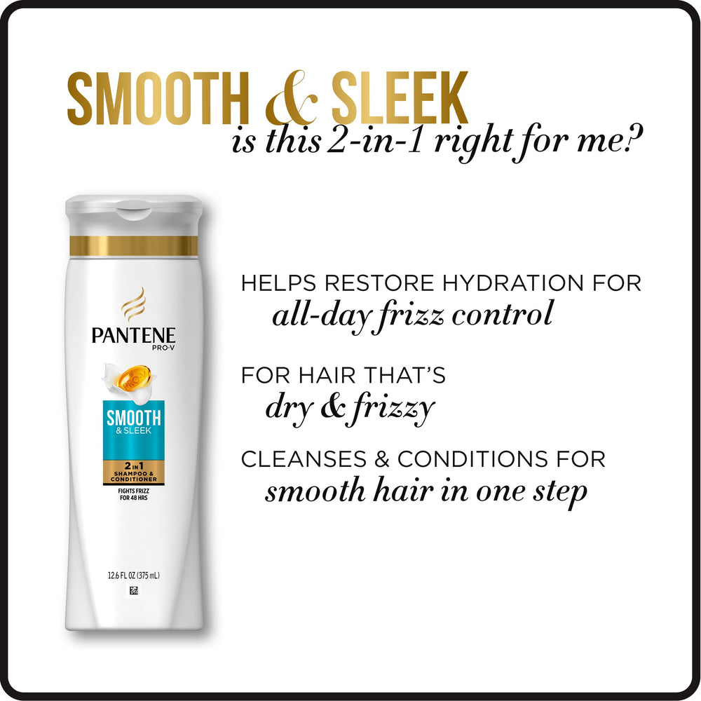 Glossy finish on hair thanks to Pantene Pro-V formula.