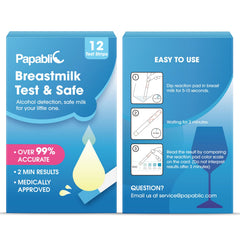 12-pack of Papablic Breast Milk Alcohol Test Strips