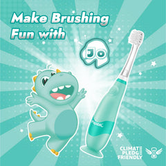 Close-up of Jo toddler toothbrush head with sonic bristles