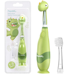 Papablic Max toddler sonic toothbrush with cute dinosaur cover and LED light