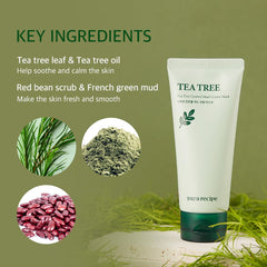 Papa Recipe Tea Tree Mud Mask spread shown for even coverage on skin.