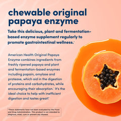 Nutrition facts label for American Health Papaya Enzyme