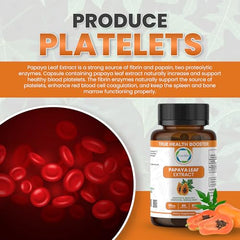 Label highlighting immune support from papaya leaf extract