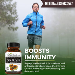Papaya seeds capsules emphasizing immune support