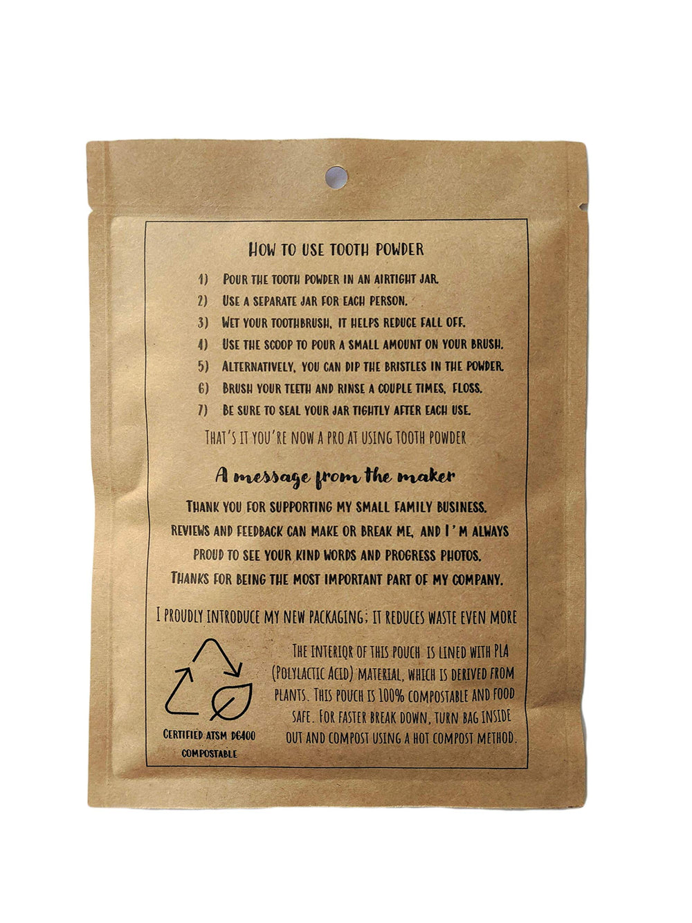 Paper packaging for plastic-free shipping of tooth powder