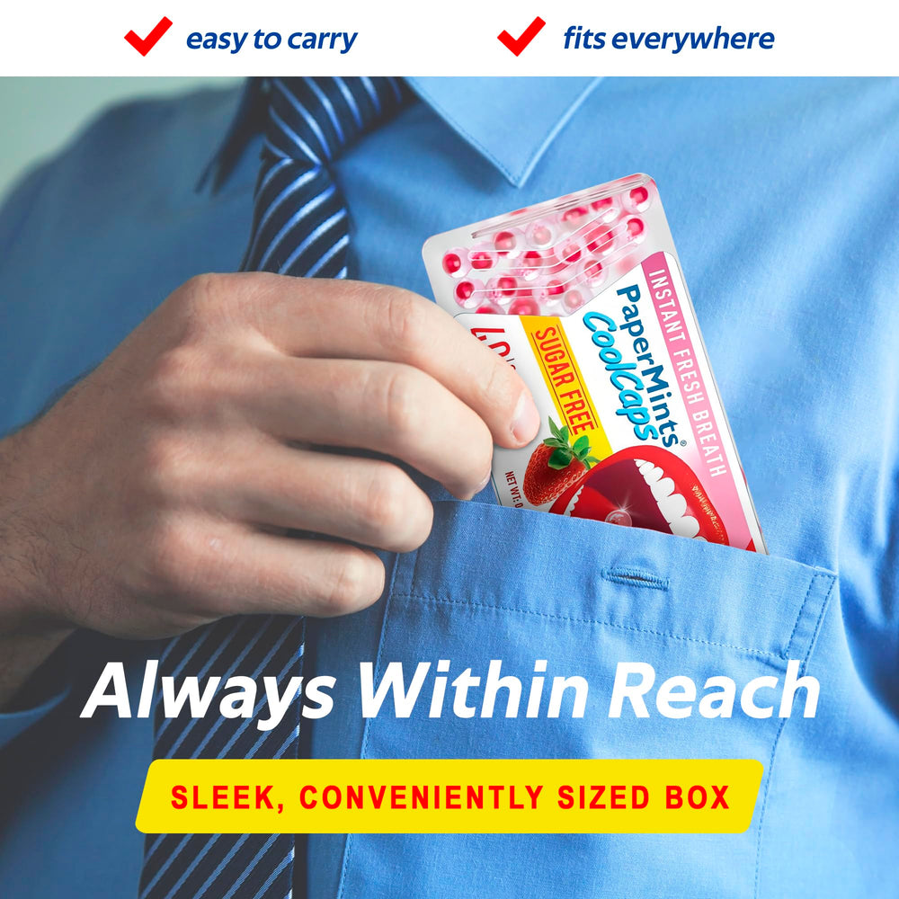 Dissolving strawberry-flavor pearl for lasting freshness