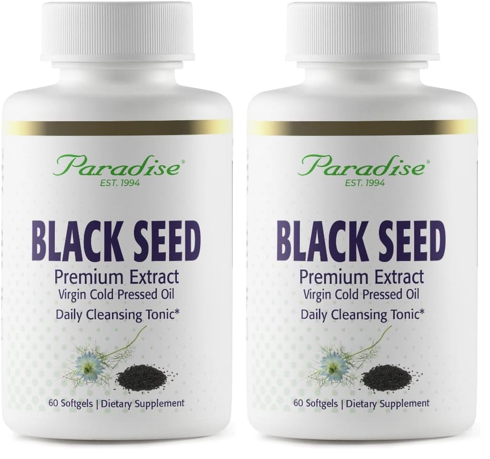 Paradise Black Seed Oil bottle front – 60 softgels (pack of 2)