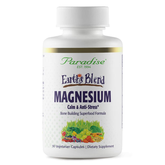 Paradise Herbs Earth's Blend Magnesium bottle with capsules