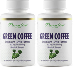 Paradise Herbs Green Coffee Bean Active Whole Spectrum Extract bottle - 60 Count (Pack of 2)