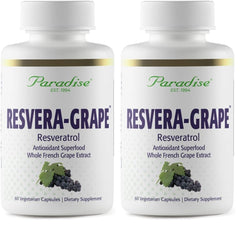 Paradise Herbs Resveragrape 2-pack bottle and packaging