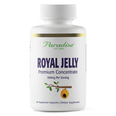 Paradise Herbs Royal Jelly Golden Emperor ultra-pure vegan gluten-free non-GMO freeze-dried concentrate in 60-count vegetarian capsules