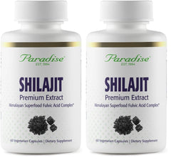 Paradise Herbs Shilajit Extract – 60 Vegetarian Capsules, Pack of 2