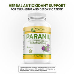 Close-up of Paranil's 17-herb formula including milk thistle