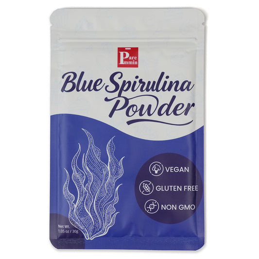 Paremmin Blue Spirulina Powder pouch – front view